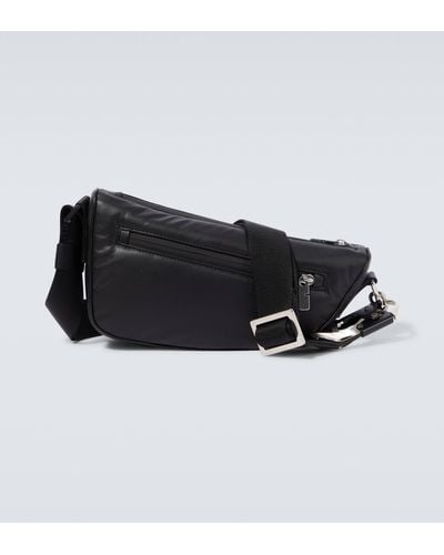 Burberry Shield Mini Leather Crossbody Bag - Black