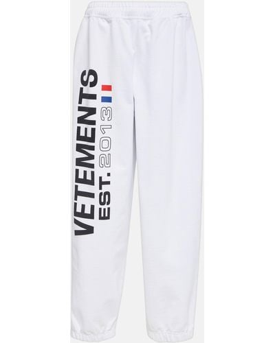 Vetements Logo Cotton-blend Sweatpants - White