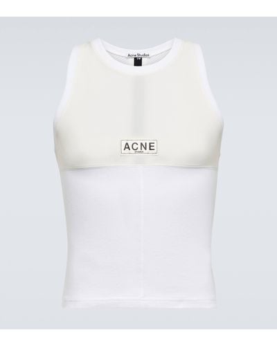 Acne Studios Logo Jersey Tank Top - White