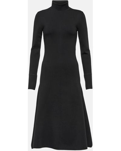 JOSEPH Turtleneck Silk-blend Midi Dress - Black