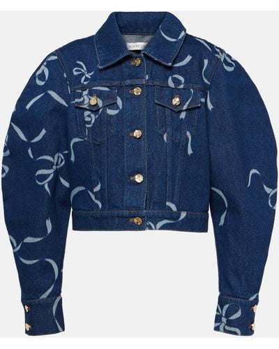 Nina Ricci Printed Denim Jacket - Blue
