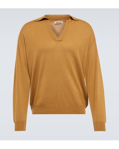 AURALEE Cashmere And Silk Sweater - Orange