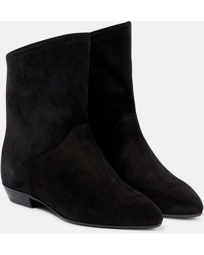Isabel Marant Solvan Suede Ankle Boots - Black
