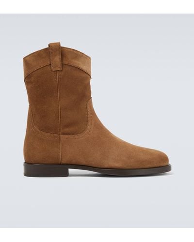 Lemaire Suede Cowboy Boots - Brown