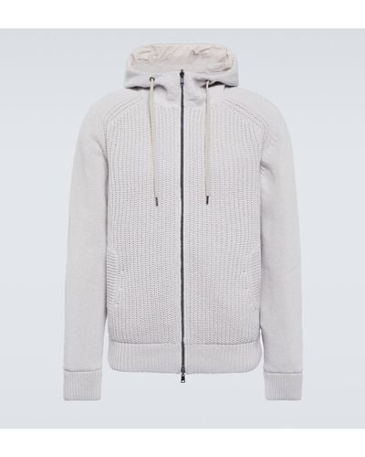 Herno Zip-fastening Wool Hooded Jacket - White