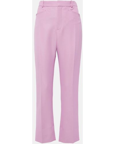 Tom Ford Wool-blend Slim Pants - Pink