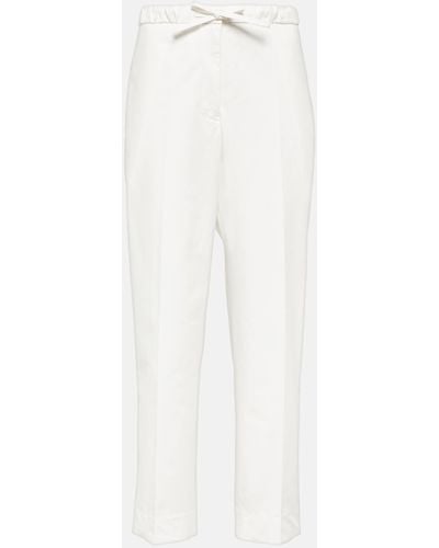 Jil Sander Cropped Cotton Straight Pants - White