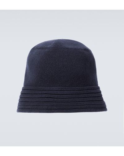 Our Legacy Shaggy Knit Cotton Hat - Blue
