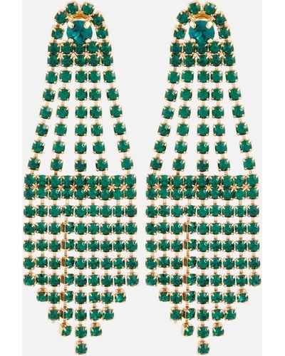 Oscar de la Renta Embellished Drop Earrings - Green