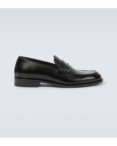 Giorgio Armani Leather Loafers - Black