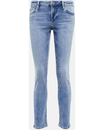 AG Jeans Prima Ankle Mid-rise Skinny Jeans - Red