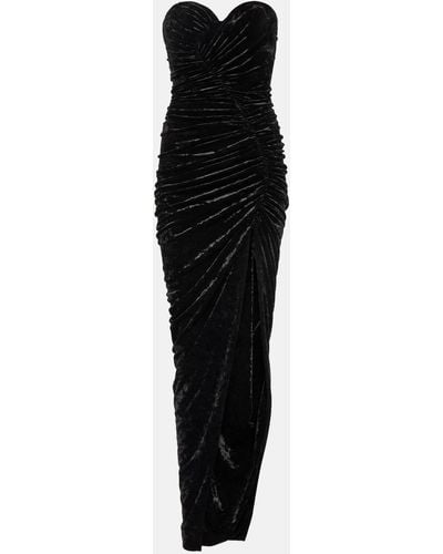 Alexandre Vauthier Ruched Velvet Gown - Black
