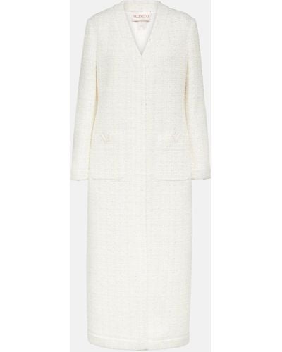 Valentino Tweed Coat - White