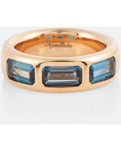 Pomellato Iconica 18kt Rose Gold Ring With Topaz - Blue