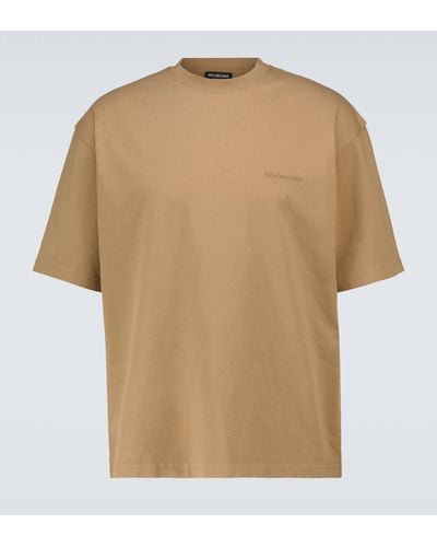 Balenciaga Medium-fit Short-sleeved T-shirt - Natural