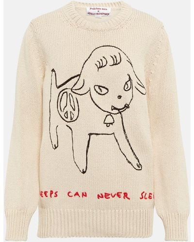 Stella McCartney X Yoshitomo Nara Embroidered Cotton Sweatshirt - Natural