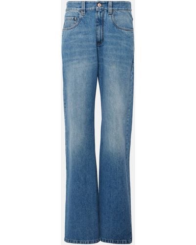 Brunello Cucinelli Mid-rise Wide-leg Jeans - Blue