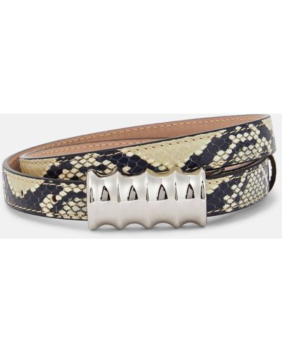 Khaite Julius Small Snake-effect Leather Belt - Natural