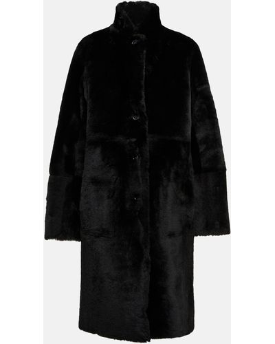 JOSEPH Britanny Reversible Leather And Shearling Coat - Black
