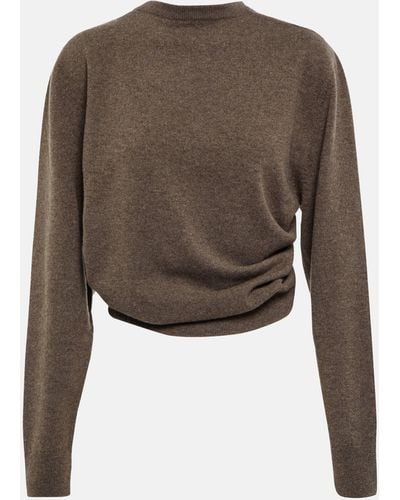 The Row Laris Gathered Cashmere Sweater - Green