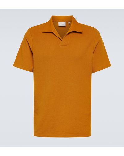 FRAME Cotton Jacquard Polo Shirt - Orange