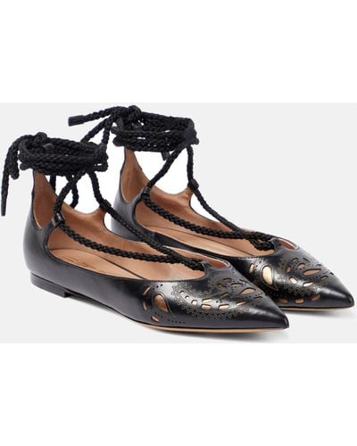 Etro Perforated Leather Ballet Flats - Black