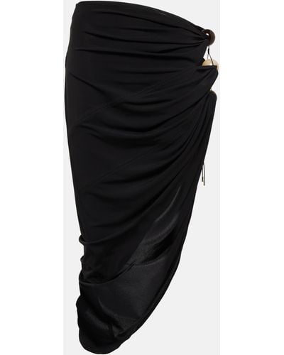 Jacquemus La Jupe Perola Jersey Midi Skirt - Black
