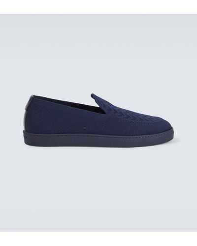 Giorgio Armani Canvas Slip-on Shoes - Blue