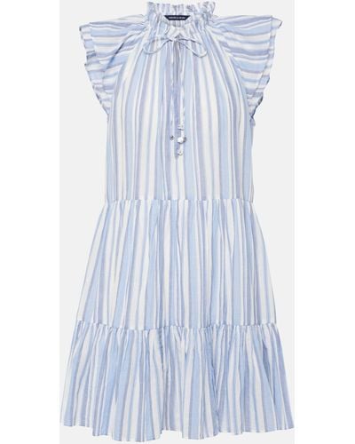 Veronica Beard Striped Cotton Minidress - Blue