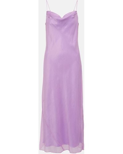Vince Silk Slip Dress - Purple