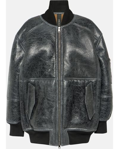 Blancha Shearling And Leather Bomber Jacket - Black