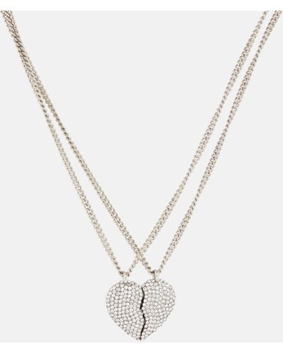 Balenciaga Lovelock Embellished Necklace - Metallic