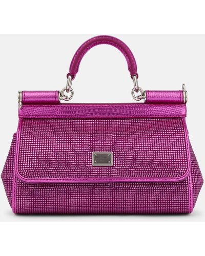 Dolce & Gabbana X Kim Sicily Small Embellished Shoulder Bag - Purple