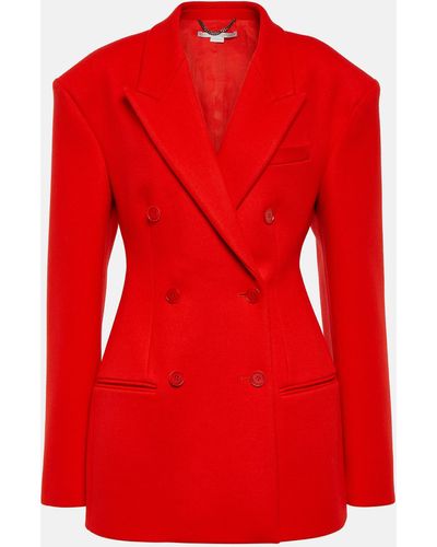 Stella McCartney Double-breasted Wool Blazer - Red