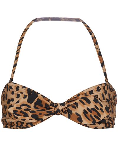 Karla Colletto Bree Leopard-print Bikini Top - Brown