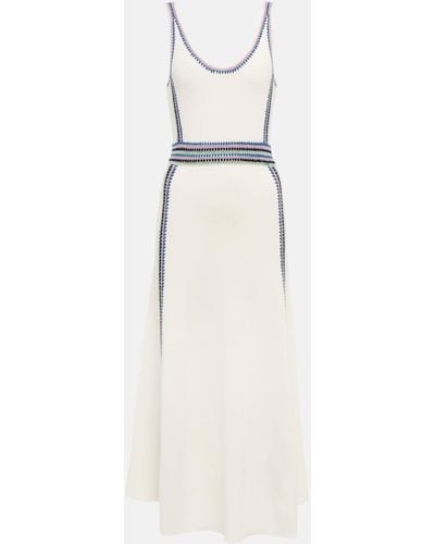 Chloé Embroidered Wool Maxi Dress - White