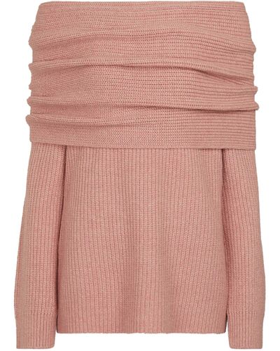 Altuzarra Putney Off-shoulder Wool-blend Sweater - Pink