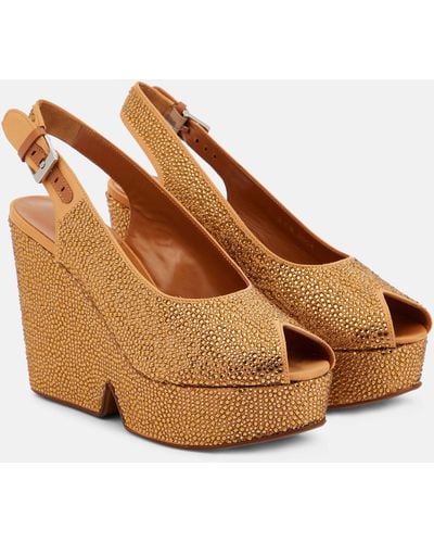 Robert Clergerie Dovimas Embellished Wedge Sandals - Brown