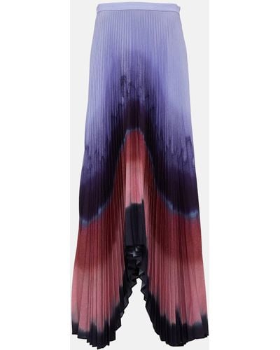 Altuzarra Pleated Satin Maxi Skirt - Purple