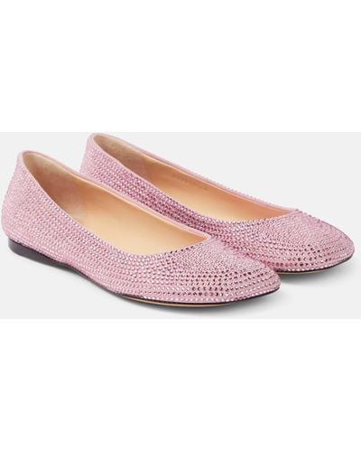 Loewe Toy Crystal-embellished Ballet Flats - Pink