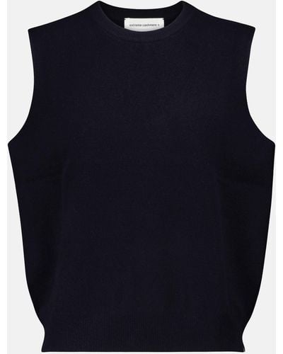 Extreme Cashmere N° 156 Be Now Cashmere-blend Sweater Vest - Blue