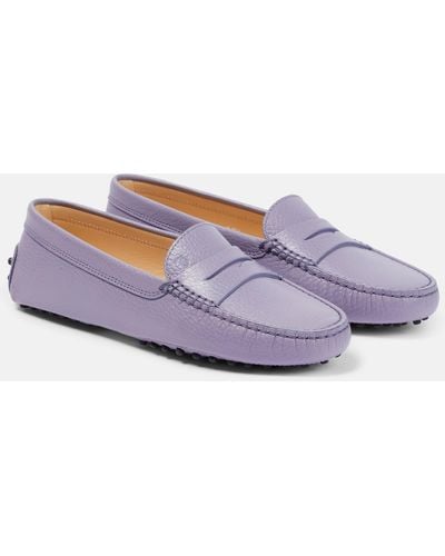 Tod's Gommino Leather Loafers - Purple