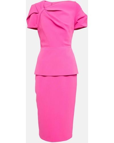 Safiyaa Cassiopal Belted Heavy Crepe Cocktail Midi-dress - Pink