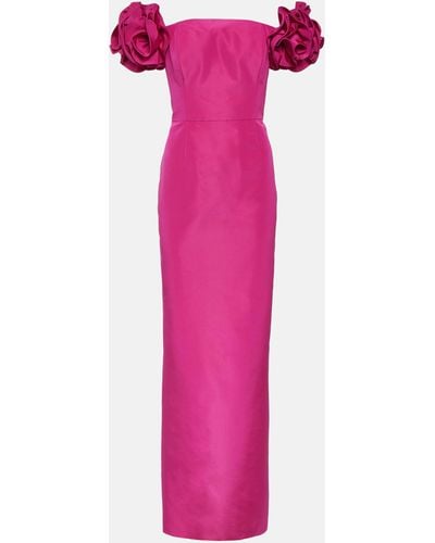 Carolina Herrera Off-shoulder Silk Gown - Pink