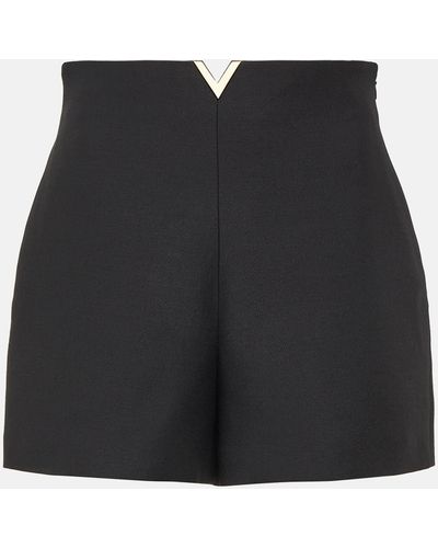 Valentino Vgold Crepe Couture Shorts - Black