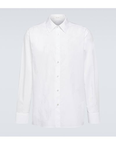 The Row Julio Cotton Poplin Shirt - White