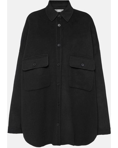 Frankie Shop Dallas Wool-blend Shirt Jacket - Black