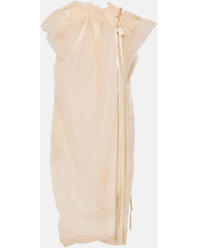 Simone Rocha Bow-detail Gathered Tulle Minidress - Natural