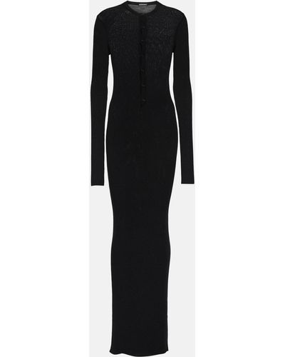 Ann Demeulemeester Ribbed-knit Wool Maxi Dress - Black