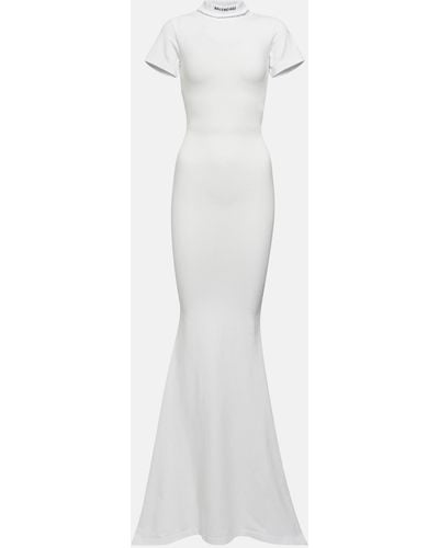 Balenciaga T-shirt Jersey Maxi Dress - White